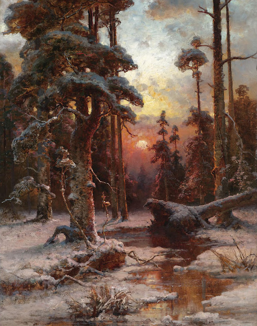 зима в живописи Юлий Клевер