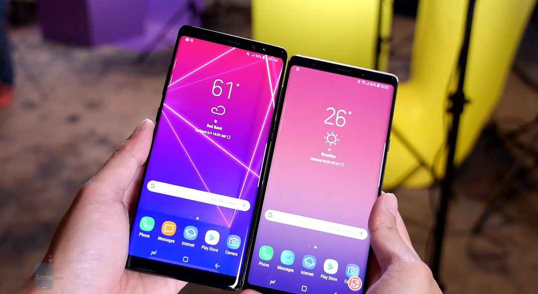 The Samsung Galaxy Note 9 And The Galaxy Note 8 Up Close.
