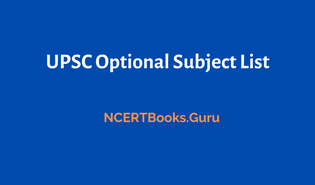 A plus Topper UPSC Optional Subject List