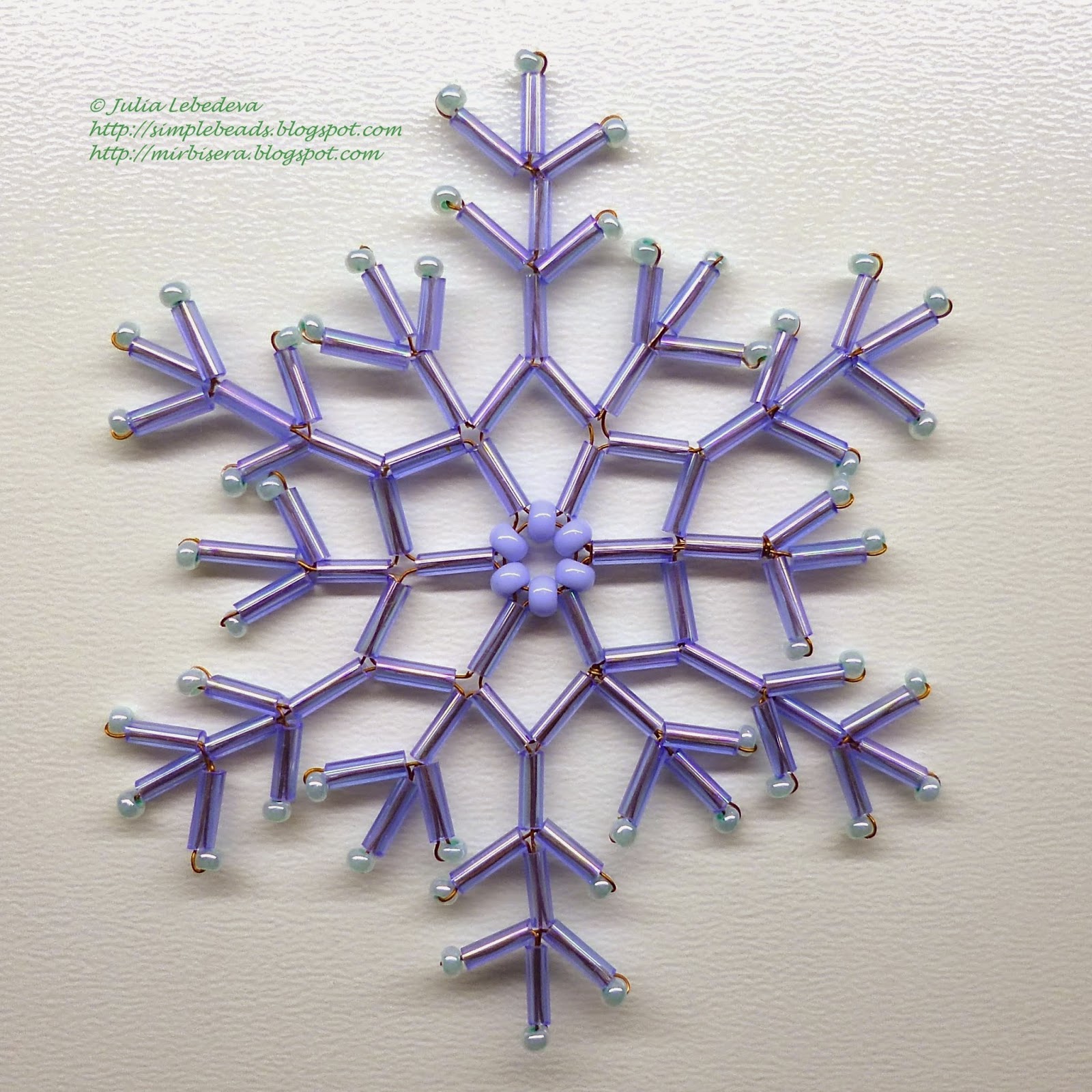 Beading for the very beginners snowflake of bugles