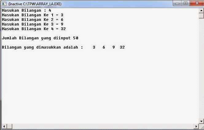robert : PENGGUNAAN ARRAY DALAM PASCAL