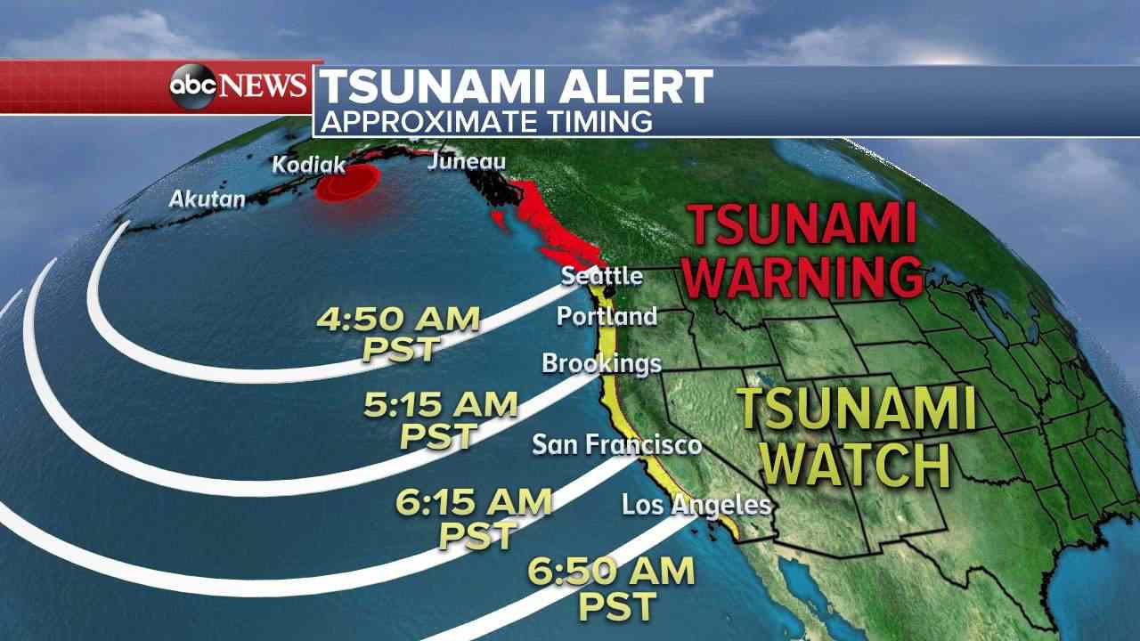 Tsunami Warning for Us West Coast After Magnitude-7.9 Earthquake Off ...