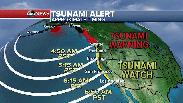 Tsunami Warning for Us West Coast After Magnitude-7.9 Earthquake Off Alaska