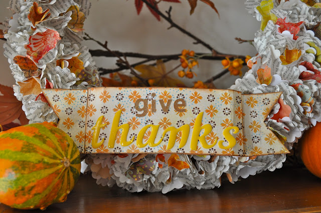 Paper Thanksgiving wreath tutorial