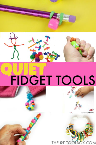 Quiet fidget tools for kids in the classroom to help with attention, fidgeting, or sensory needs. Quiet fidget tools for kids in the classroom to help with attention, fidgeting, or sensory needs.