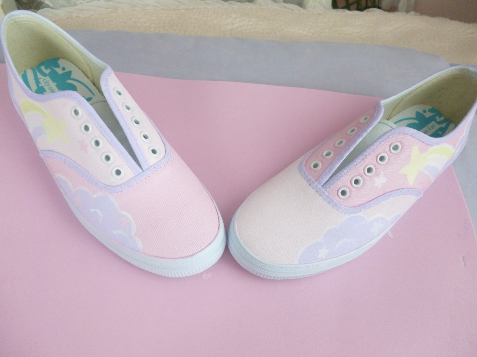 Magic Pearl Heart DIY Fairy Kei Painted Sneakers