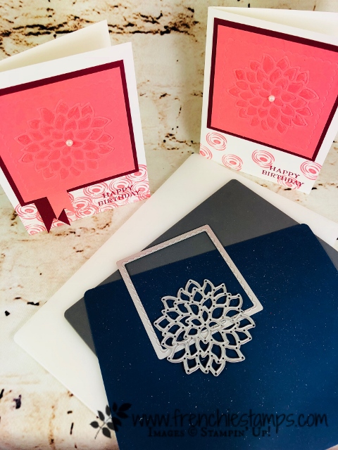 Perennial Birthday, Embossing Mats, May Flower Die, embossing Twice, Stampin'Up!, Frenchiestamps,