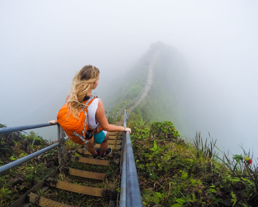Stairway to Heaven, Oahu, Hawaii - I Turned My Grandma’s Old Van Into A Mobile Home So I Could Travel Across North America