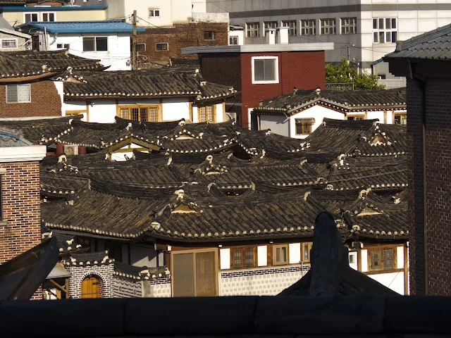 Hanok Village rooftops in Seoul South Korea