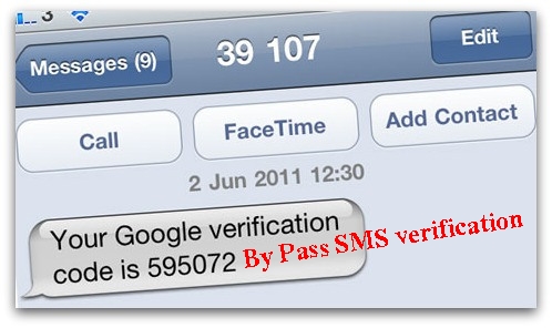 Bypass sms verification