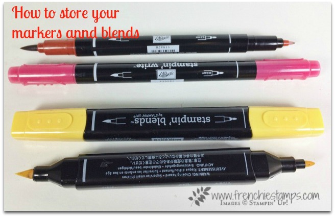Tip to store markers, tip to store Stampin' Blends, Stampin'Up!, Frenchie Stamps,
