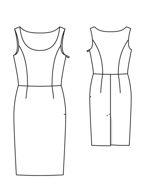 Picture of a sheath dress line art