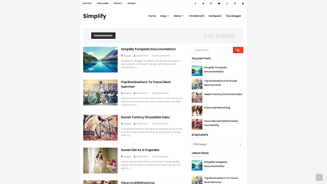 Simplify 1 Responsive Blogger Template