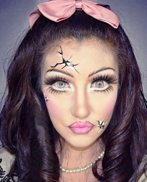 pretty doll halloween makeup