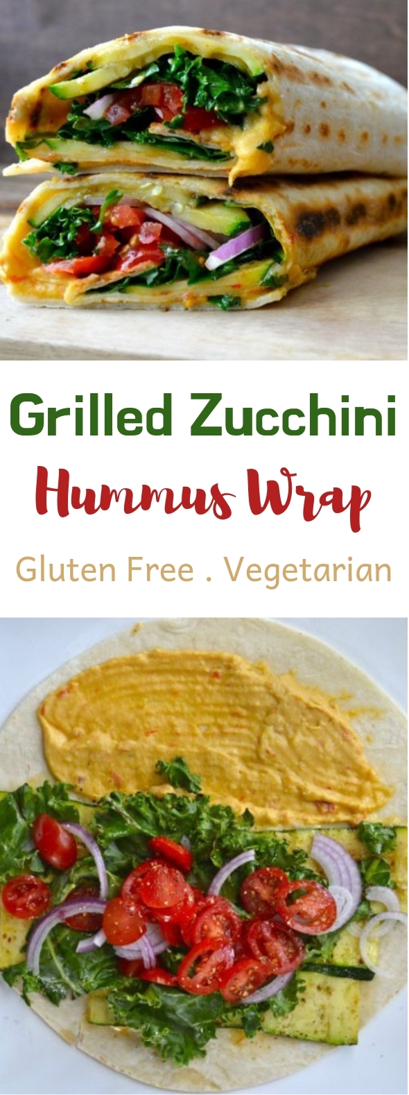 Grilled Zucchini Hummus Wrap #vegan #wraps