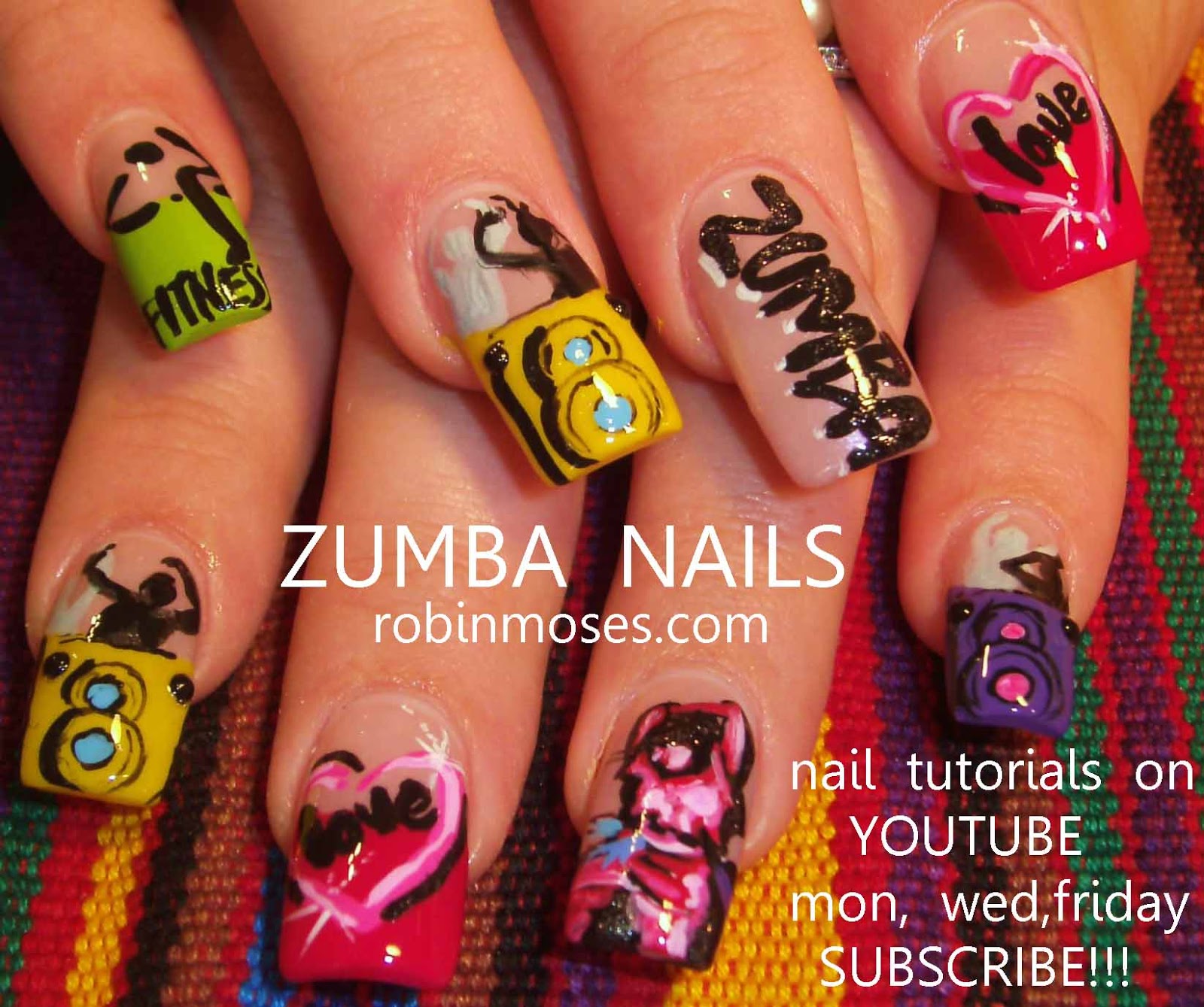 Nail Art by Robin Moses cutest nail art zumba, best zumba nail art