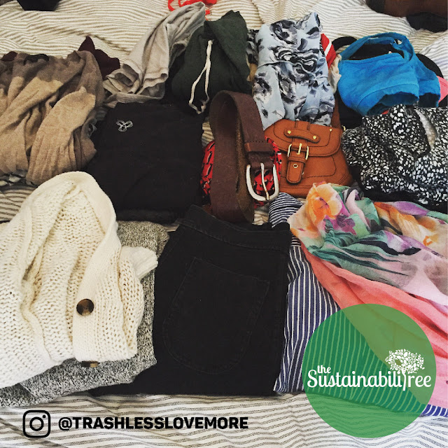Things to donate A pile of clothing and accessories that are ready to be donated at the uOttawa Free Store