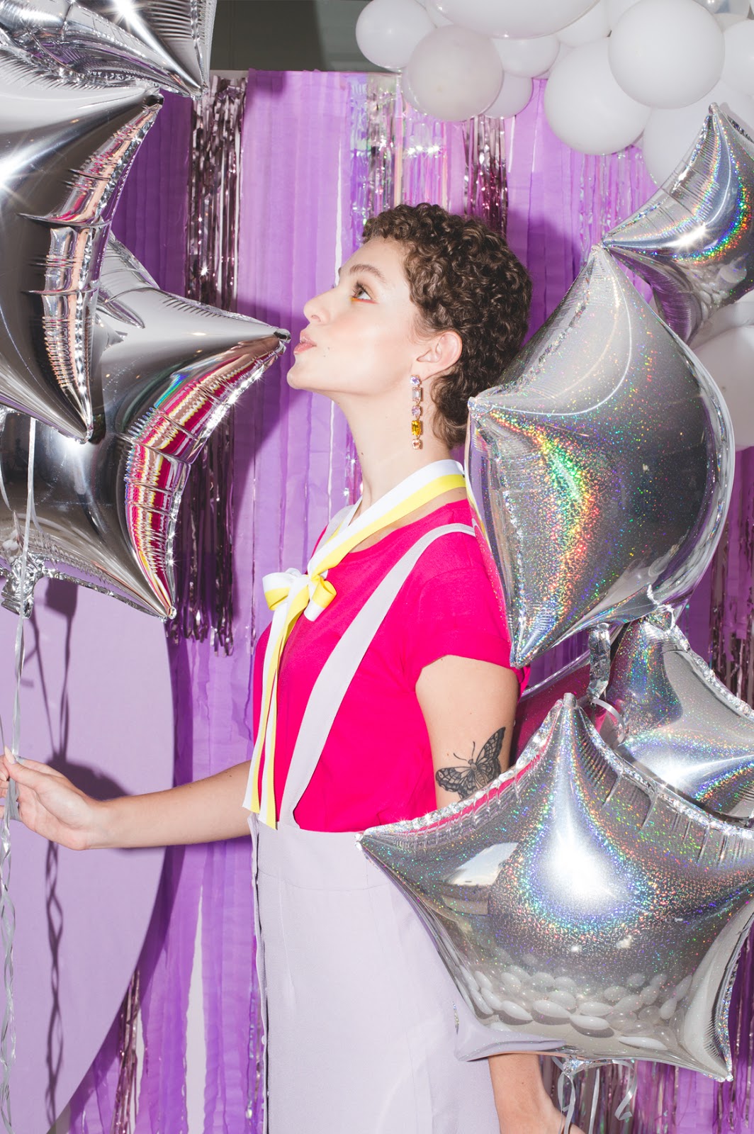 new year party decor fringe hang festa com baloes estrela holograficos DIY blog do math