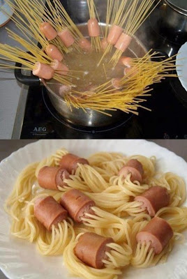 spaghettis saucisses