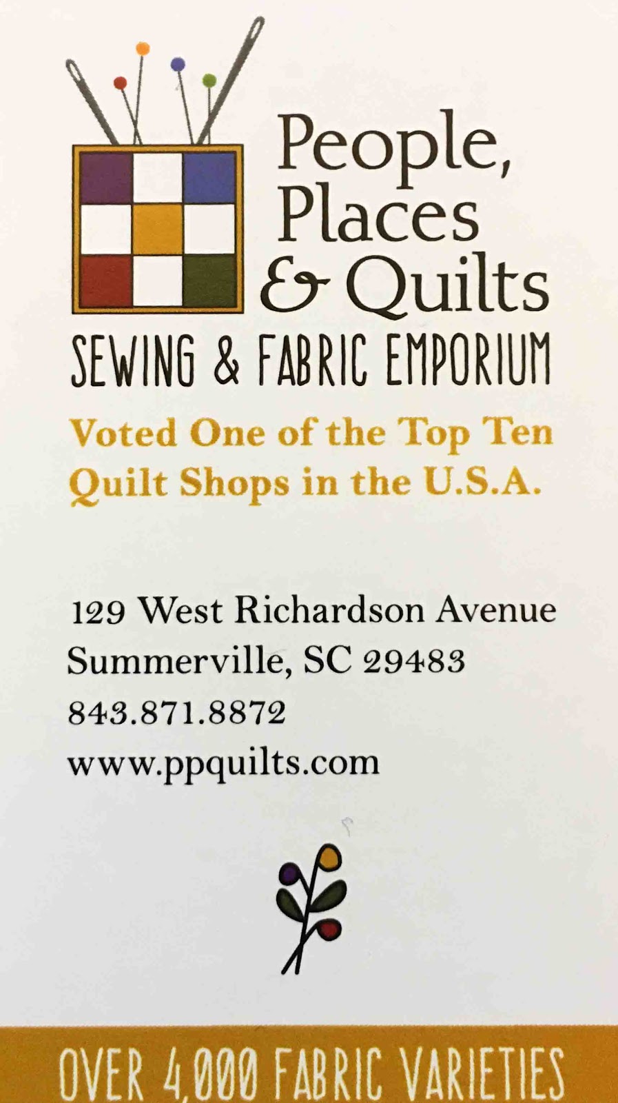 Cat Patches Quilt Shop People, Places & Quilts; Summerville, SC