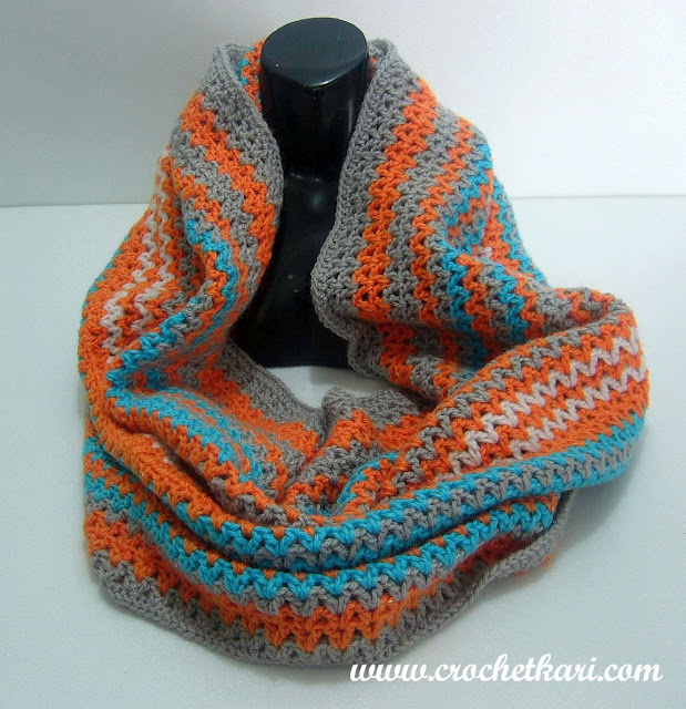 crochet v stitch infinity scarf