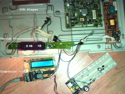Vacuum Fluorescent Display (VFD) from a DVD Player controlled by AVR MCU