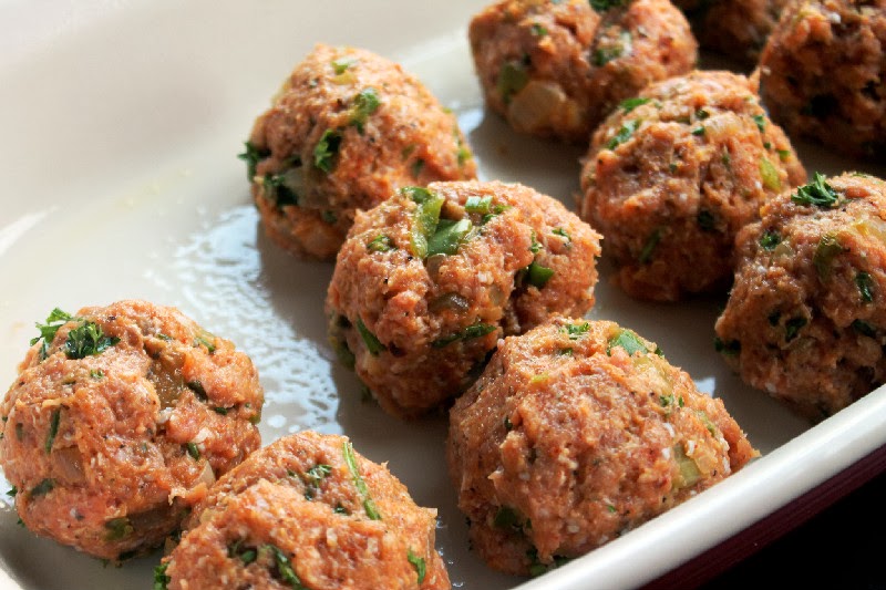 Creole Contessa: Baked Creole Turkey Meatballs with Mushroom Gravy