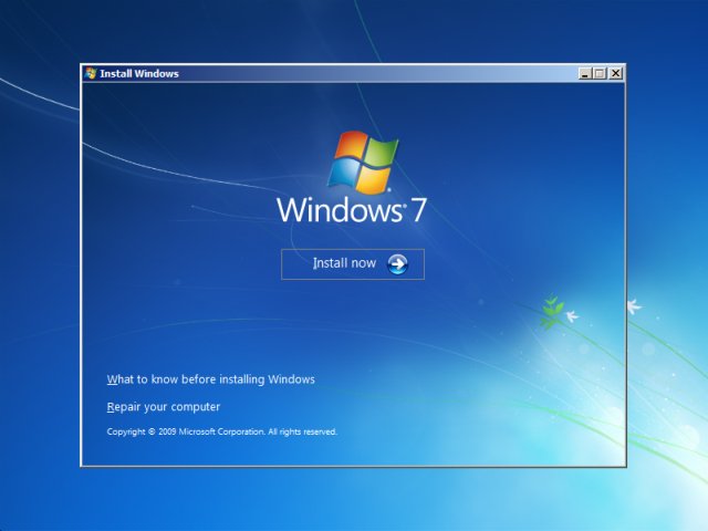 windows 7 install kare