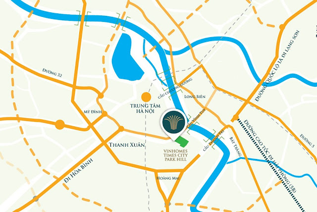 vị trí Times City Park Hill