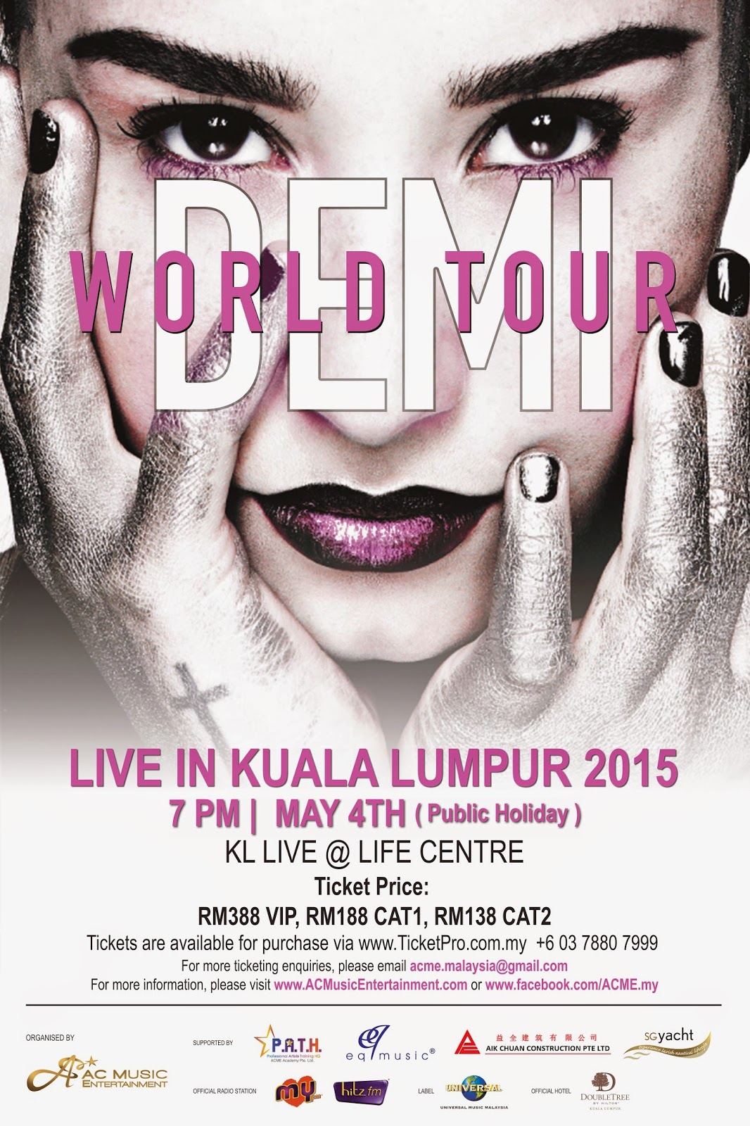[Upcoming Event] DEMI LOVATO: DEMI WORLD TOUR LIVE IN KUALA LUMPUR 2015