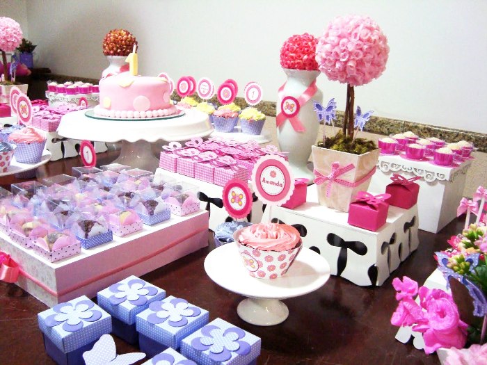 A Sweet Pink Butterfly Garden Party - BirdsParty.com