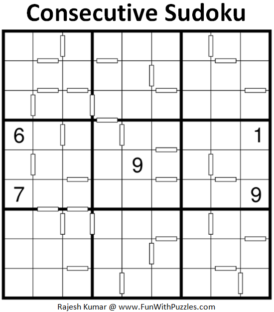 Consecutive Sudoku Puzzle (Fun With Sudoku #293)