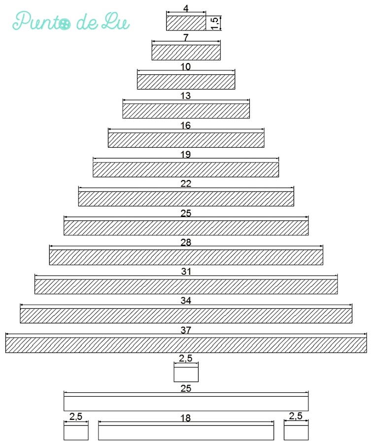 Calendario de adviento de madera Esquema