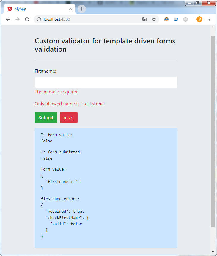 Custom validator for template driven forms validation Thế Giới Giải Mã