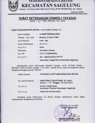 Contoh Surat Keterangan Domisili Untuk Yayasan Contoh Surat Terbaru