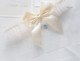 Podwiązka ślubna PiLLow Design, kolekcja Tulle. Podwiązka ślubna PiLLow Design, kolekcja Tulle.