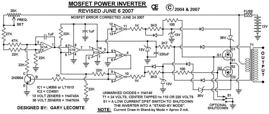 1000W Power Inverter Circuit Diagram