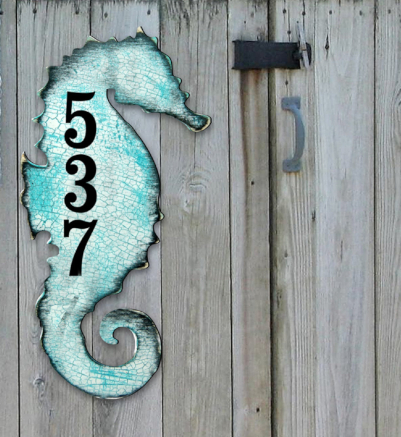 Coastal Sea Life House Number Plaque