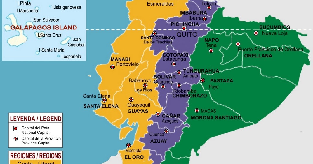 Mapa del Ecuador y sus regiones Ecuador Noticias Noticias de