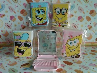 Cermin+sisir mini spongebob series, Pernak-Pernik, pernak pernik lucu, pernak pernik unik, Pernak pernik spongebob, cermin spongebob, cermin unik, cermin cantik, cermin lucu, cermin saku, spongebob collection 