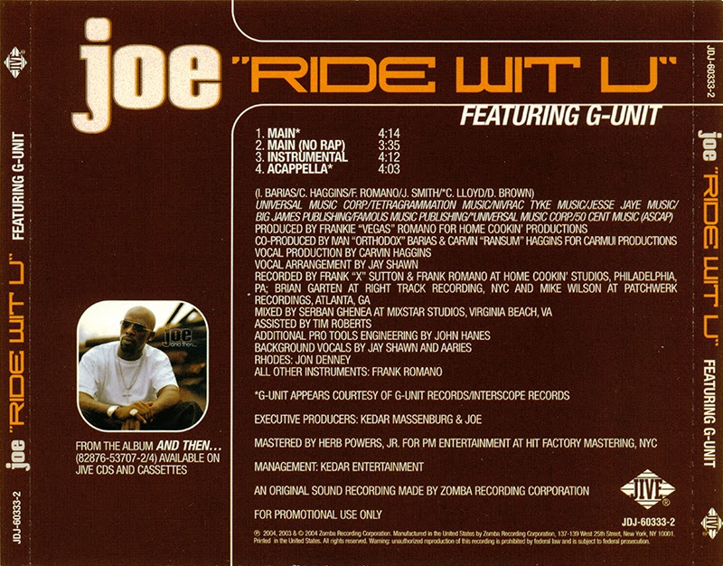 Promo, Import, Retail CD Singles & Albums Joe Ride Wit U (Promo CD