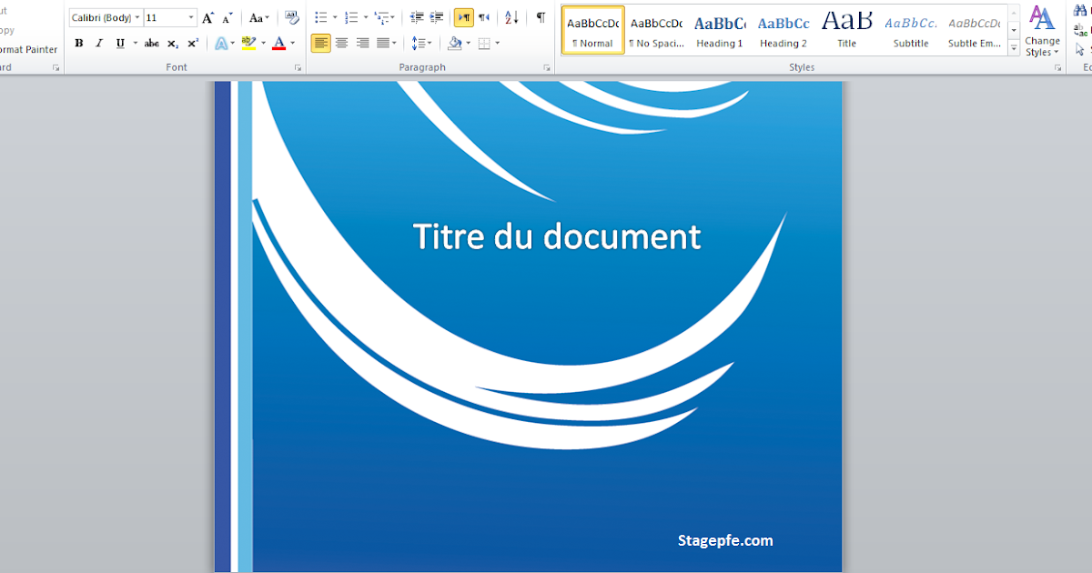 [Docx] Modele page de garde rapport de stage word