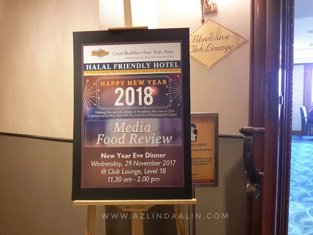 JOM SAMBUT NEW YEAR AMBANG 2018 DI CLUB LOUNGE, LEVEL 18 GRAND BLUEWAVE SHAH ALAM DENGAN MENU BARU NEW YEAR EVE DINNER JOM SAMBUT NEW YEAR AMBANG 2018 DI CLUB LOUNGE, LEVEL 18 GRAND BLUEWAVE SHAH ALAM DENGAN MENU BARU NEW YEAR EVE DINNER