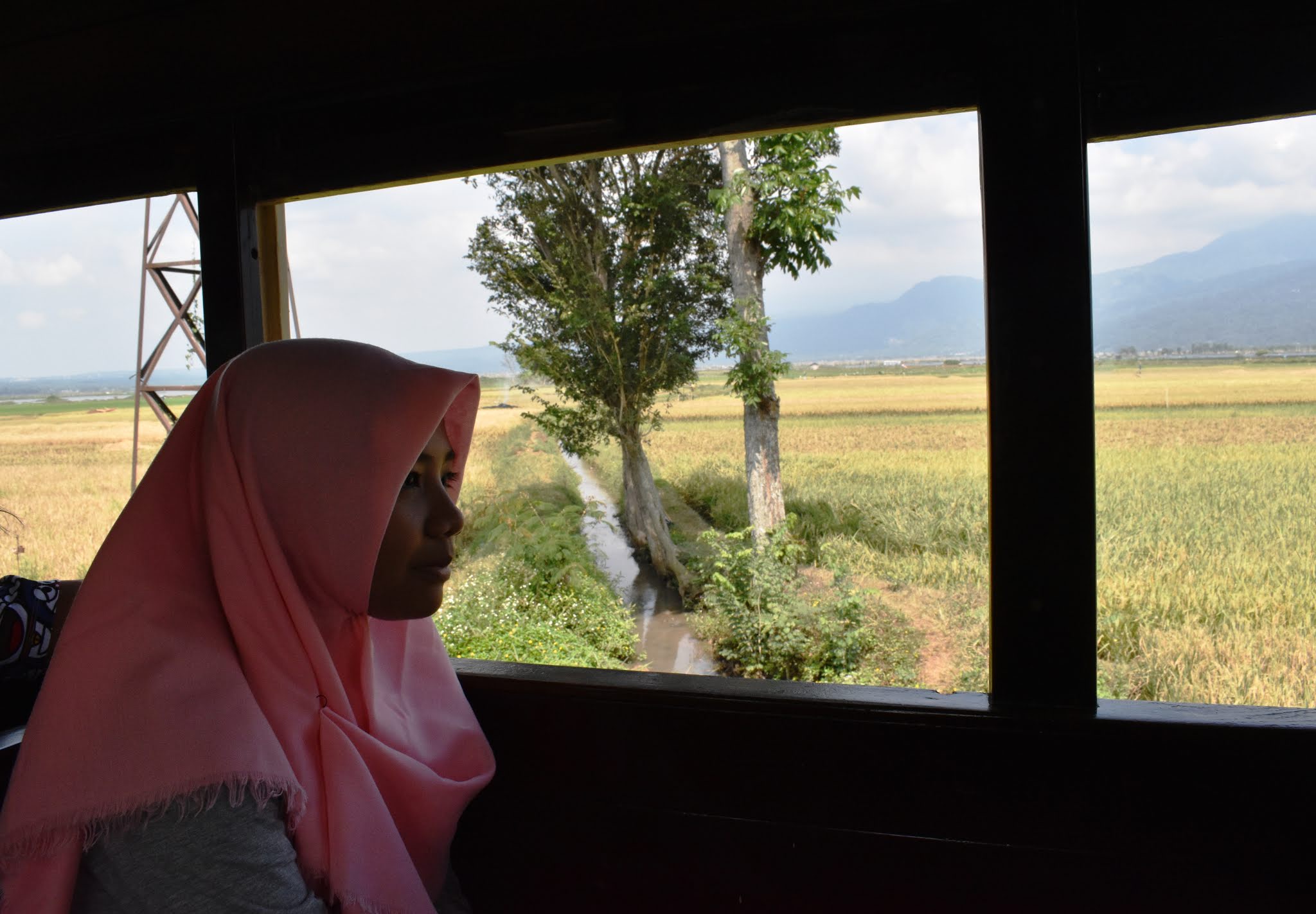 teteh-rafa-menikmati perjalanan-dan-pemandangan-alam naik kereta wisata sejarah di museum kereta api ambarawa indonesia diesel uap traveling nurul sufitri mom lifestyle blogger