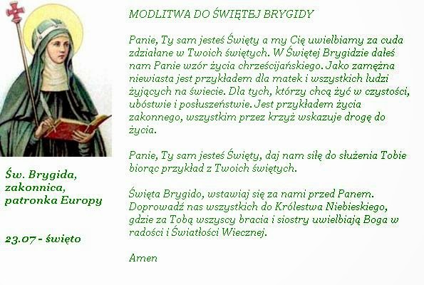 Modlitwa Sw Brygidy Za Dusze Czysccowe - Święci i błogosławieni: MODLITWA DO ŚW. BRYGIDY