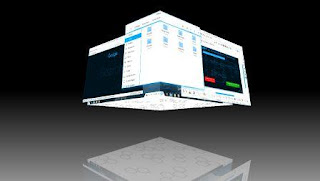 Tampilan Desktop Cube pada Zorin OS Tampilan Desktop Cube pada Zorin OS