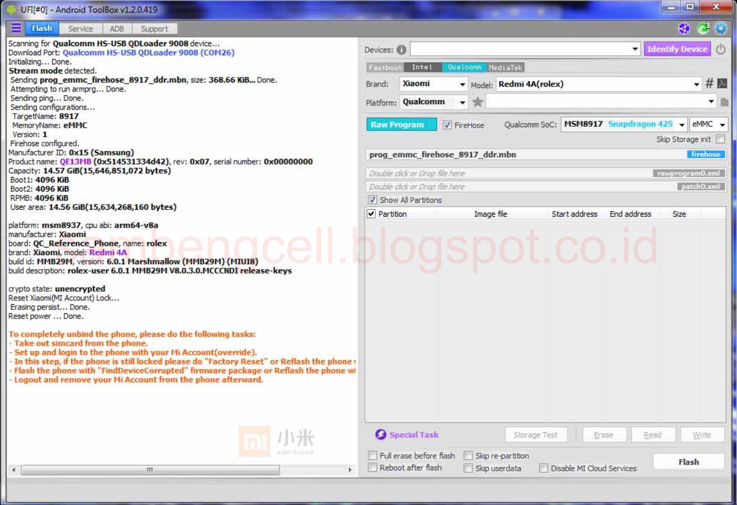 Cara Remove Mi Cloud Redmi 4a Tutorial Flashing Android Upgrade Downgrade Firmware Unbrick