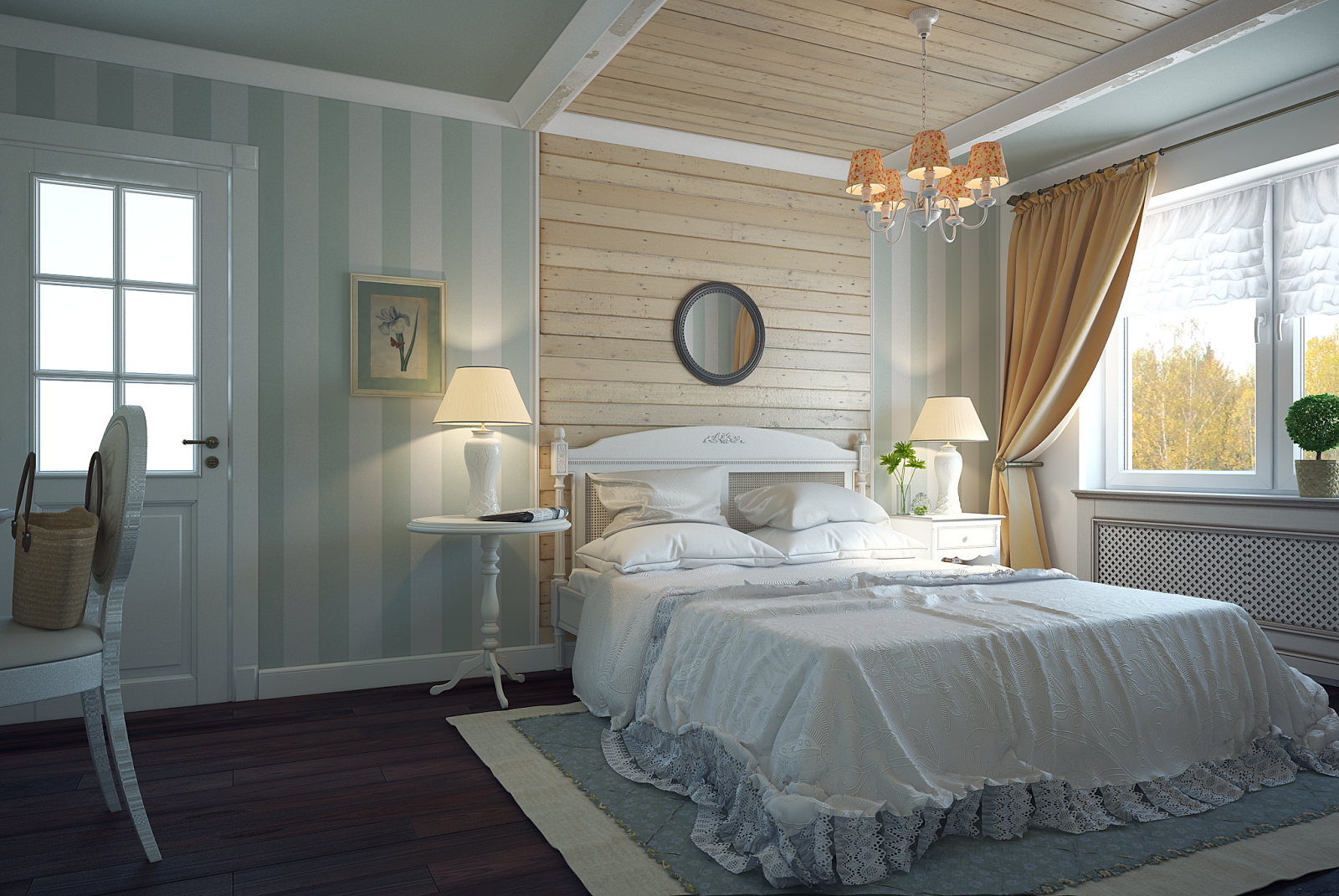 3d design Provence style for bedroom