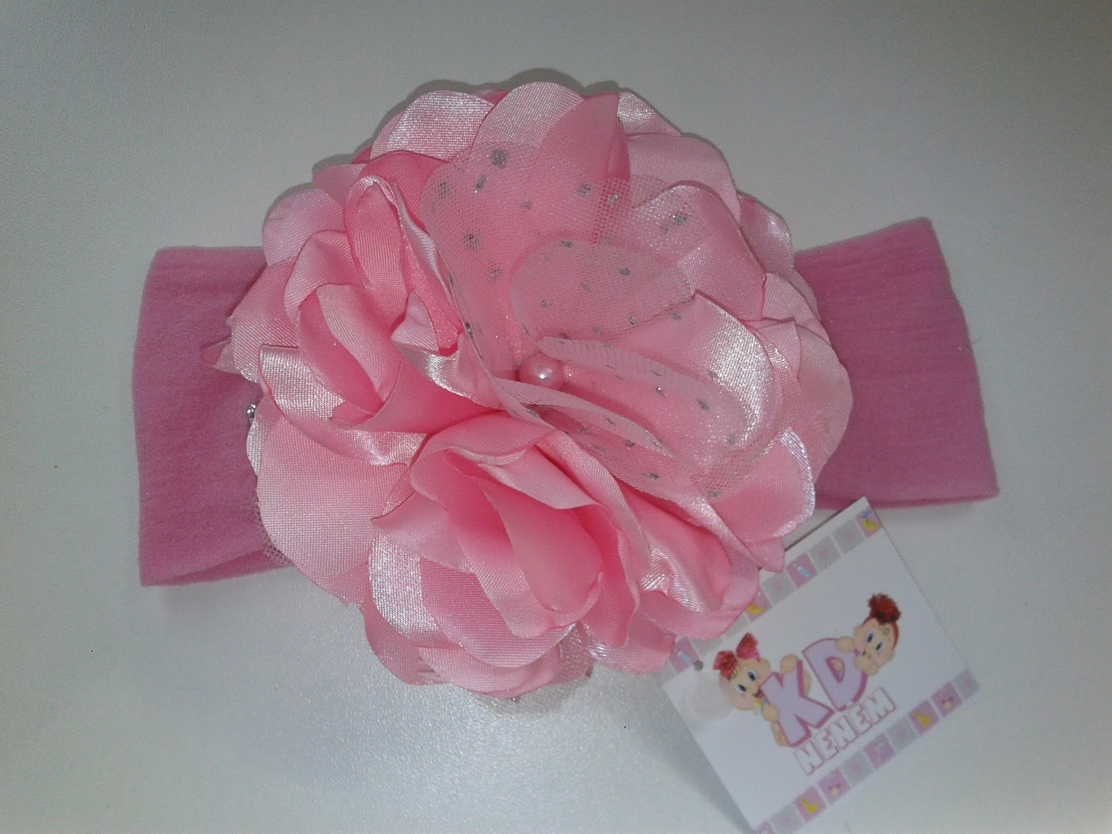 KD NENÊM Flores em Tiara de Meia de Seda