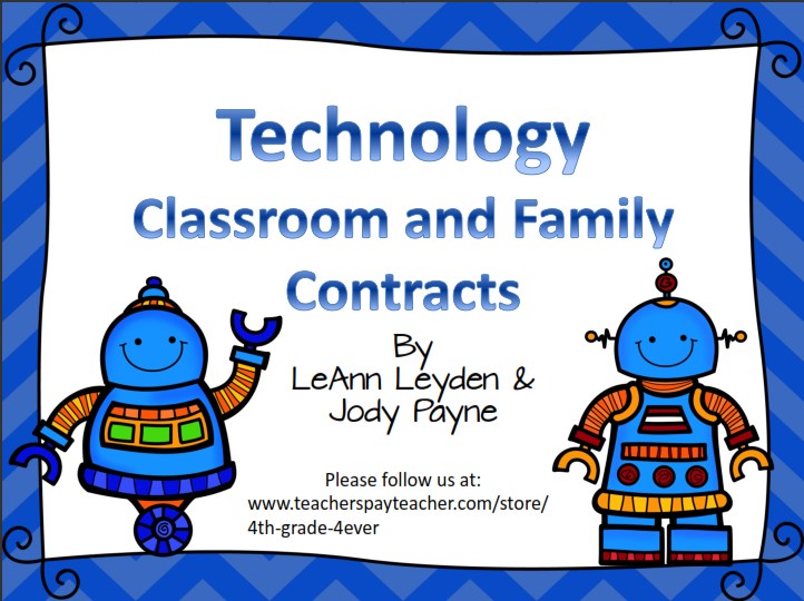 Freebie- Technology Contracts for School and Home